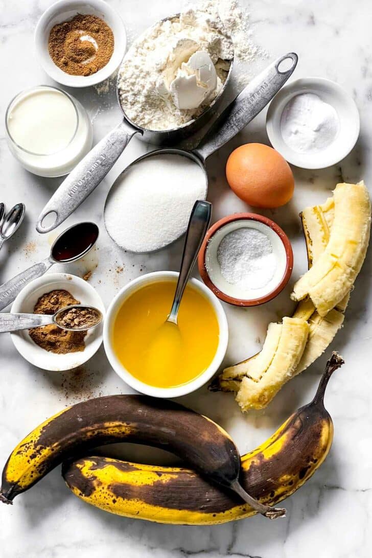 Banana Muffins ingredients foodiecrush.com