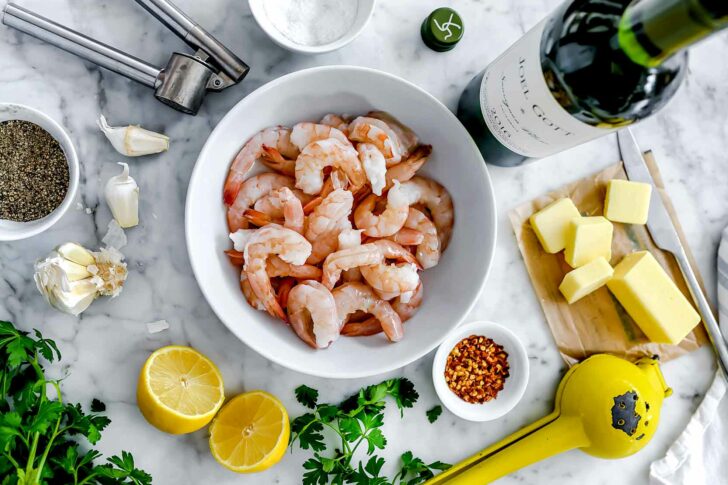 How to Make the Best Easy Shrimp Scampi Ingredients | foodiecrush.com #shrimp #scampi #recipe #healthy