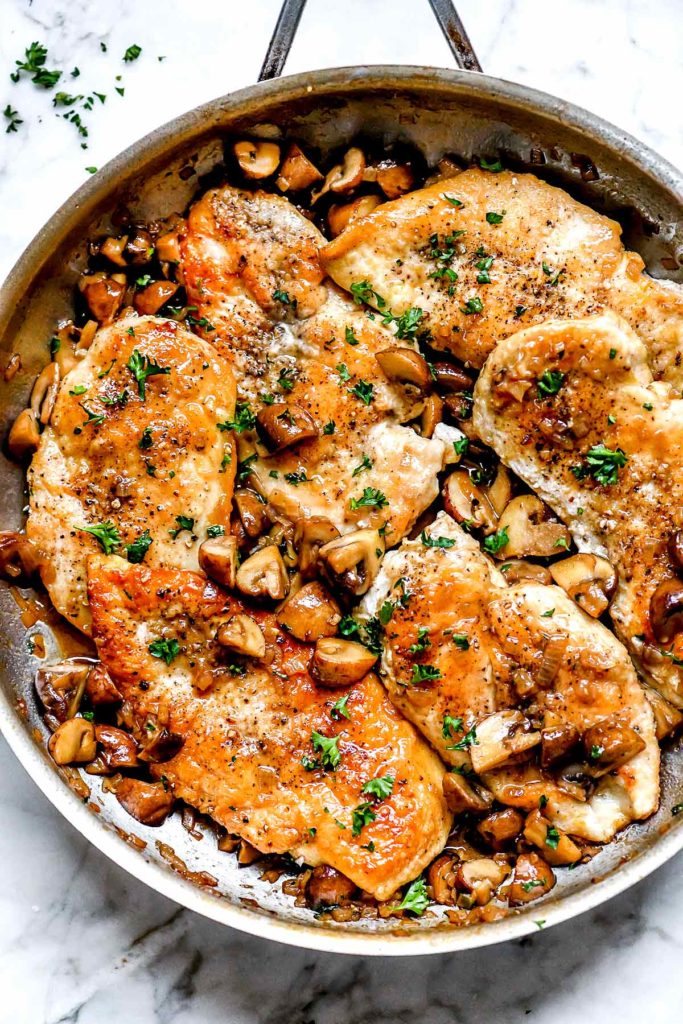 Easy Chicken Marsala | foodiecrush.com #marsala #chicken #dinner #recipe #easy #healthy