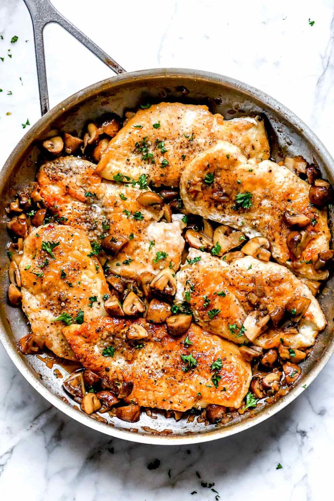 Easy Chicken Marsala | foodiecrush.com #marsala #chicken #dinner #recipe #easy #healthy