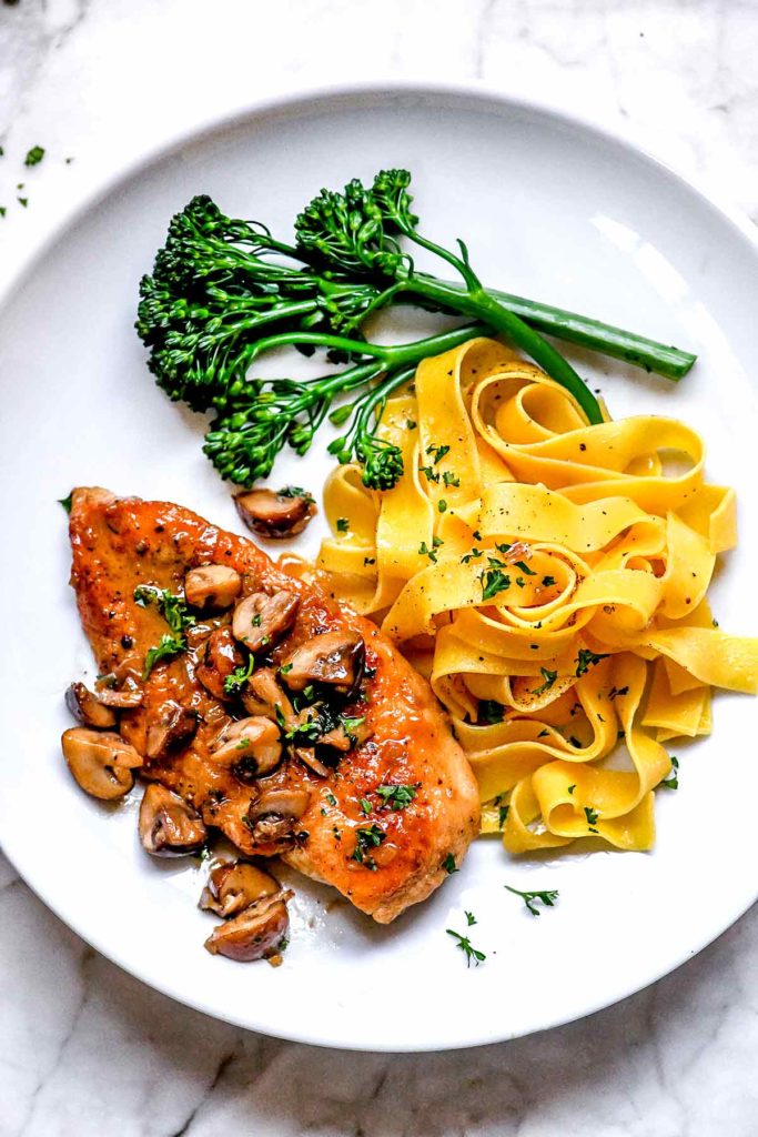 Easy Chicken Marsala | foodiecrush.com #marsala #chicken #dinner #recipe #easy #healthy