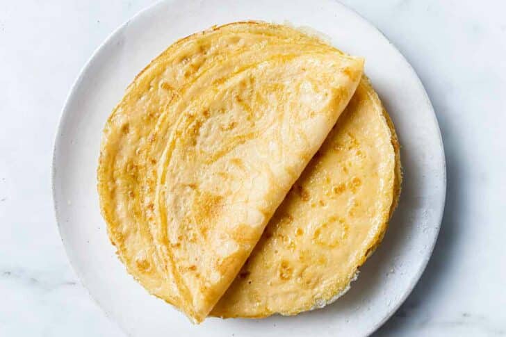 Stack of crepe pancakes foodiecrush.com