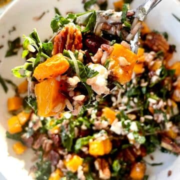Kale Salad with Butternut Squash and Wild Rice foodiecrush.com