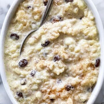 RIce pudding with spoon foodiecrush.com