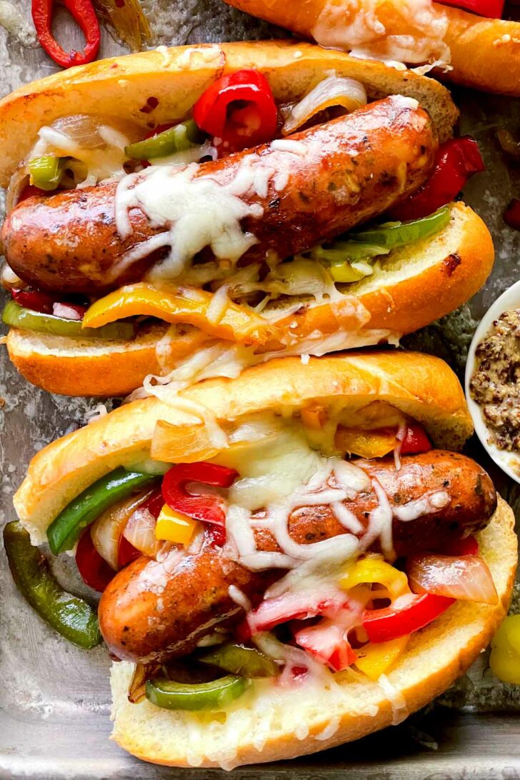 Sausage and Peppers Hoagie Sandwiches foodiecrush.com