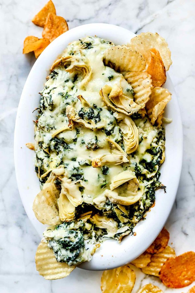 Easy Baked Spinach Artichoke Dip | foodiecrush.com
