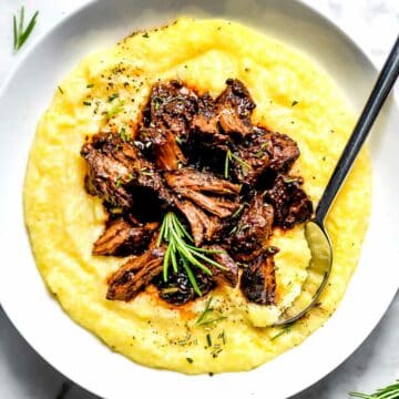 Tuscan Beef Stew Over Polenta | foodiecrush.com